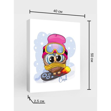 Photo -panel picture young snowboarder 40x50-1