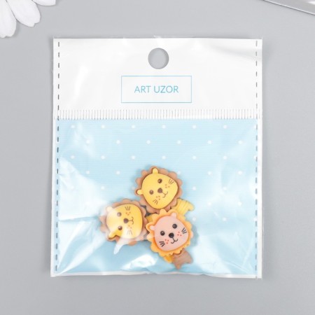 Decor for creativity plastic "lioners" mix 2.1x1.5 cm-3