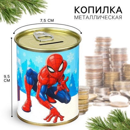 The piggy bank "Happy New Year", Spider-Man Blue