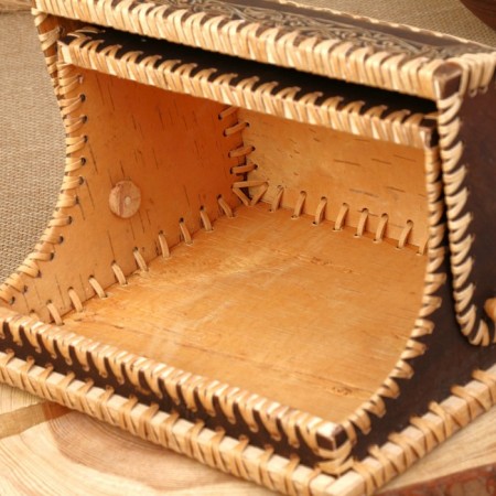 Bakery "Swans", complex, 28 × 22 × 15cm, birch bark, mix-11