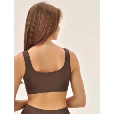 Women's top on wide straps Mirey Top Spalla Larga, size 44, dark brown color-1
