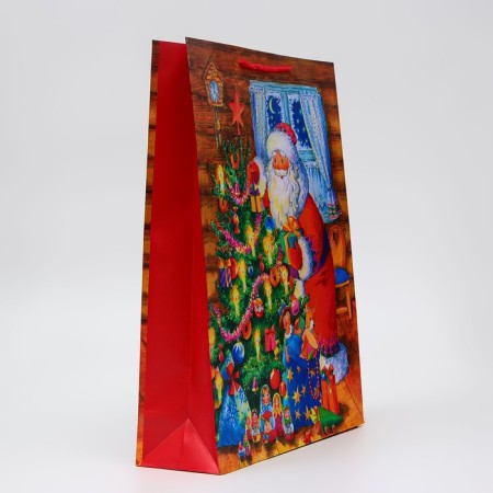 New Year. Gift package "Santa Claus at the Christmas tree", 33 x 42.5 x 10 cm.-1
