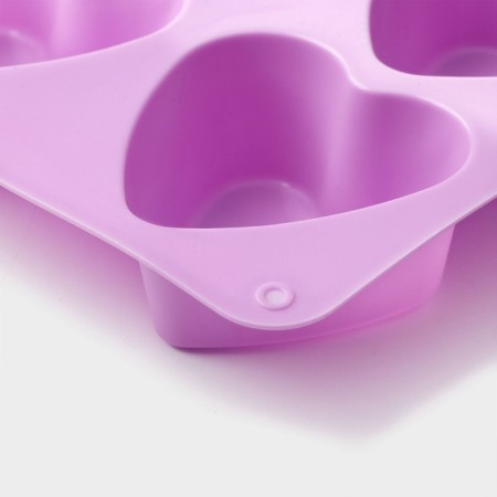 Baking uniform “Heart”, silicone, 31 × 16 cm, 8 cells (7 × 6.8 cm), color mix-2