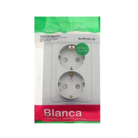 Double SE BLANCA, 16 A, 250V, built -in, with salary, curtains, IP20, alumin., Blnrs001123-2