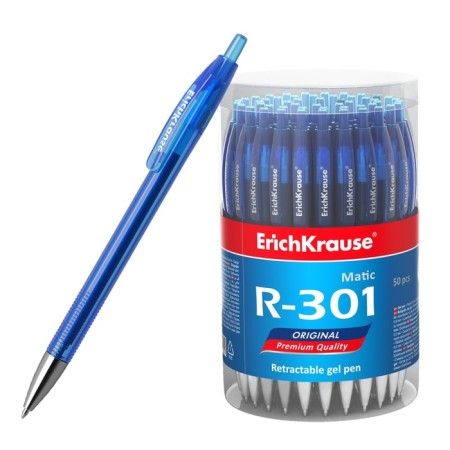 Gel pen Erichkrause R-301 Original Gel Matic, blue ink, node 0.5 mm, automatic