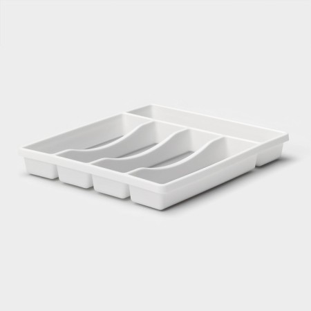 Griten cutlery tray, with silicone insert, 5 departments, 33.5 × 29.3 × 4.5 cm, white color-2
