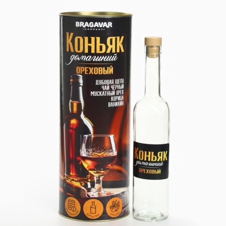 Gift set for the preparation of tincture "Cognac Nuts", a set of herbs and spices, a bottle-5