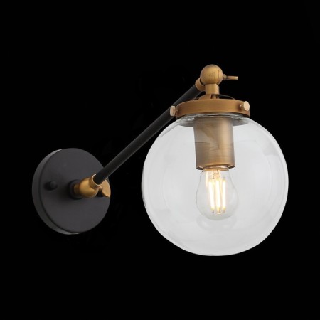 Sconces st. SL234.411.01. Varieta. 1x40 W, E27, 14x21 cm, black color, gold-1