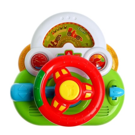 Musical steering wheel "cars", light and sound effects, works from batteries-1