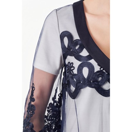 Female dress, size 42, blue, white color-4