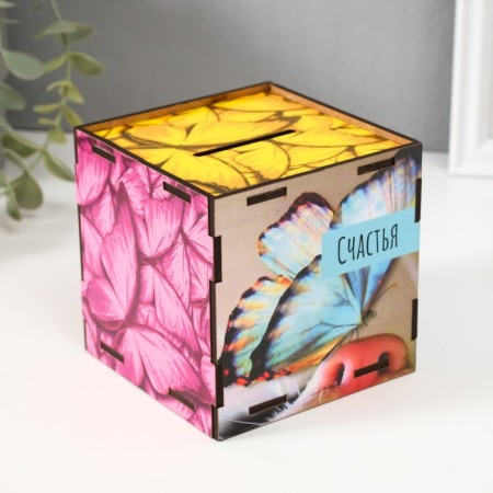 Piggy bank Cube "Happiness" 10x10x10 cm