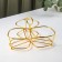 Glass Menacle "Circle", bowl size 10 × 6.2 cm, 3 pcs, gold color