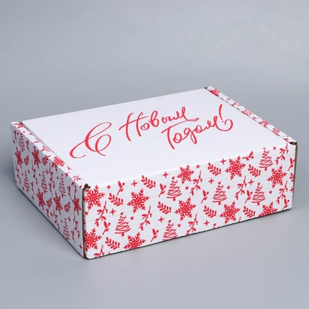 Box the team "Happy New Year", white, 27 x 21 x 9 cm, new year-1