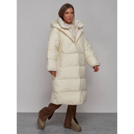 Coat insulated winter female, size 42, light-beige color-2