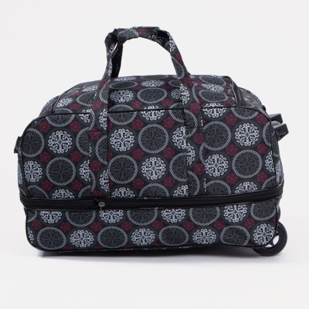 Road bag on wheels, a lightning department with an increase, an external pocket, a long belt, the color is gray-1