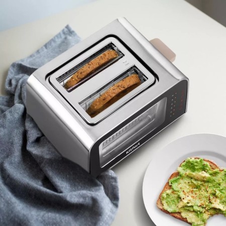 Toster KitFort KT-6060, 1100 W, 6 frying modes, 2 toasts, silver-beige-2