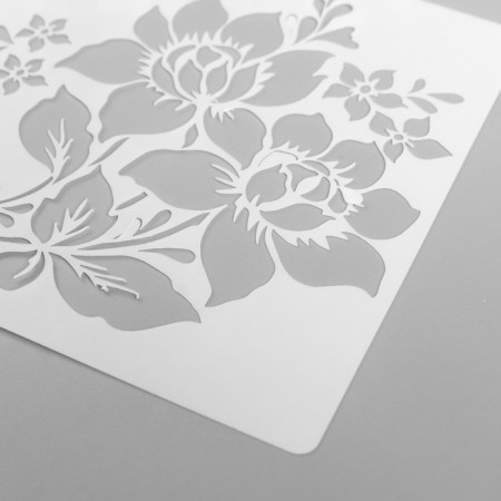 Stencil plastic "Flower" set 9 pcs 13x14 cm-2