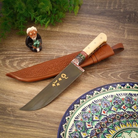 Pchak Sharkhon, bone handle (Erma), Garda with an engraving