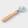 The opener is not riveted, 17 × 4 cm, zinc, with a wooden handle made of beech