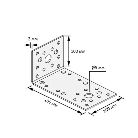 Sibrtekhi fastening corner equilateral, KUR 100 x 100 x 100 mm.-1