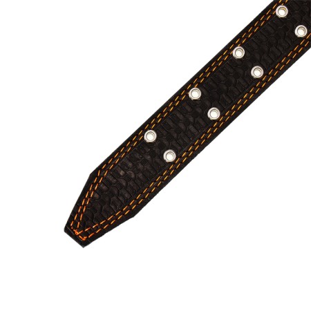 Collar leather embossed single-layer, dimensionless, 74 x 4.5 cm, Osh 35-65 cm, mix of flowers-1