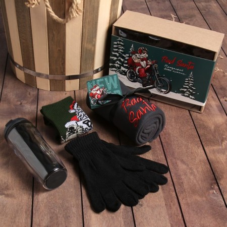 Gift set "Bad Santa" blankets, socks, gloves, thermostatic-1