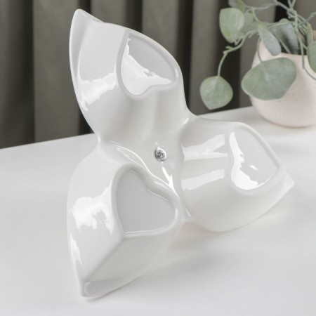 Menzhitsa ceramic 3 cells “Marbl”, 160 ml, 25.3 × 23 × 4.5 cm, white color-2