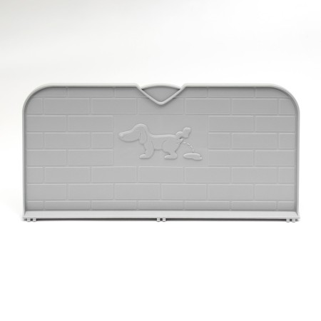 Dog toilet 67 x 46 x 8 cm, with a wall, a removable grill and column, black-4