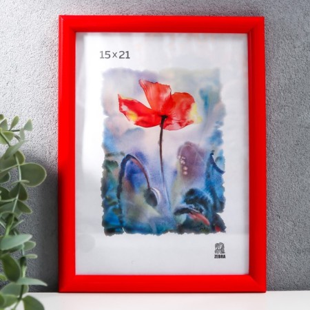 Photo frame plastic 15x21 cm, red