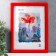 Photo frame plastic 15x21 cm, red