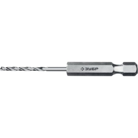 Zubrov metal drill, steel P6M5, hexagonal shank, 4 x 93 mm, class in
