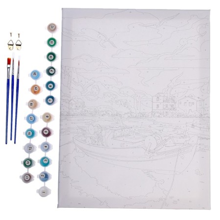 Picture on numbers on a canvas with a subframe of Greece, 30x40 cm-4