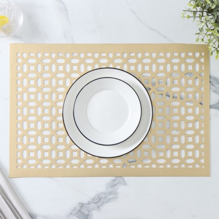 Serving napkin on the table "Faces", 45 × 30 cm, gold color-4
