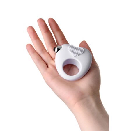 Vibro -ring for prolonging sexual intercourse Jos Moys, White, 6.7 cm-6