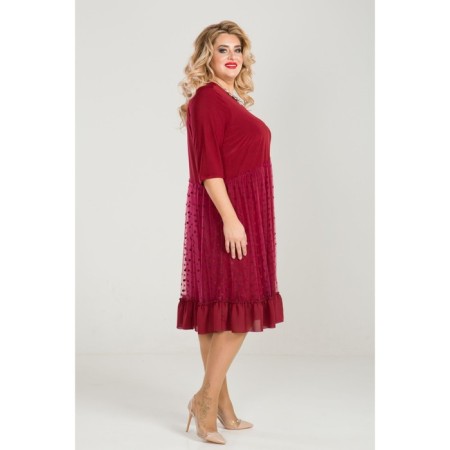 Female dress, size 52, burgundy color-4