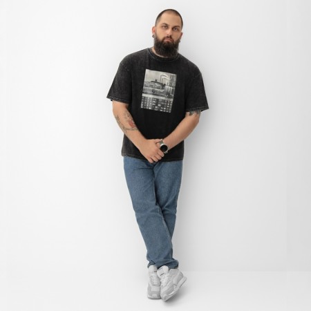 Men's T -shirt MIST "City" made of boiled cotton, col. black, rr m-1