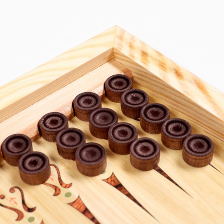 Wooden backgammon with checkers "Moscow", board game, 40 x 40 cm-4