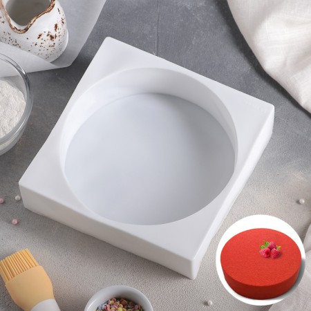Form for mousse desserts and pastries are the “Circle”, silicone, 18 × 5 cm, white color