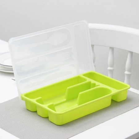 Tray for cutlery with a lid of a share, 30 × 18 × 4.5 cm, color mix-2
