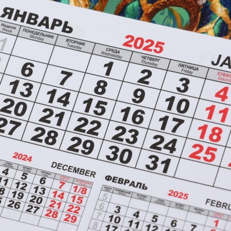 Календарь моно на магните "Символ года - 8" 2025 год, 15 х 21 см-2