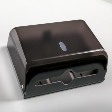 Dispenser for paper towels in sheets, plastic (max. 200 pcs), 27 × 11 × 20.5 cm, black color-2