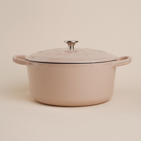Cast iron pan with enameled coating SL Home, D = 28 cm, h = 12.5 cm, pink color-9