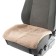 Kittail in the front seat, natural wool, short pile, beige