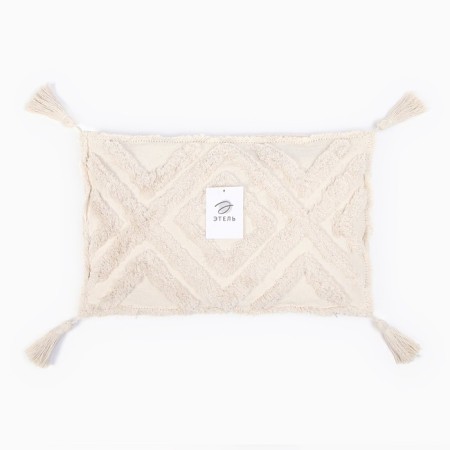 Decorative pillowcase "Ethel" boho, 30x50 cm, milk color, 100% cotton-4