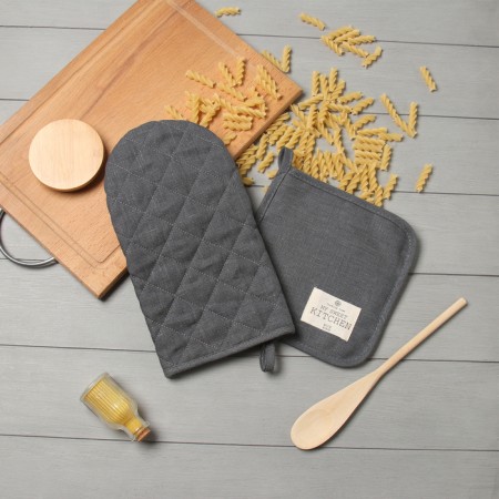 ECO GREY ETITA kit: mittens 15x28cm, 19x19cm tack, 100% linen, 245 g/m2-6
