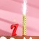 Candle for cake the number "Oval" Red "7" + Fountain