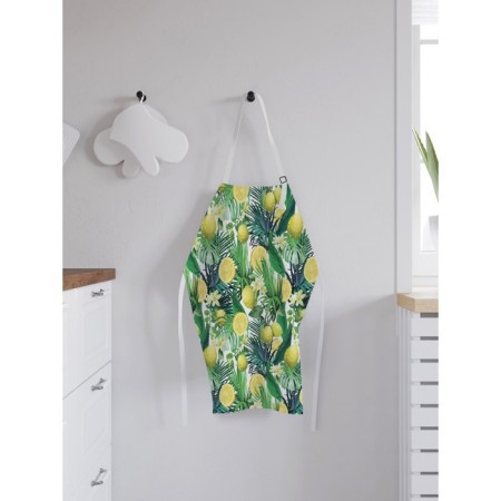 Apron kitchen with a photo print "Lemons and tropics", adjustable, size OS-1