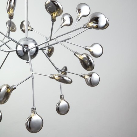 Lamella chandelier, 27x3W G4, color chrome-2