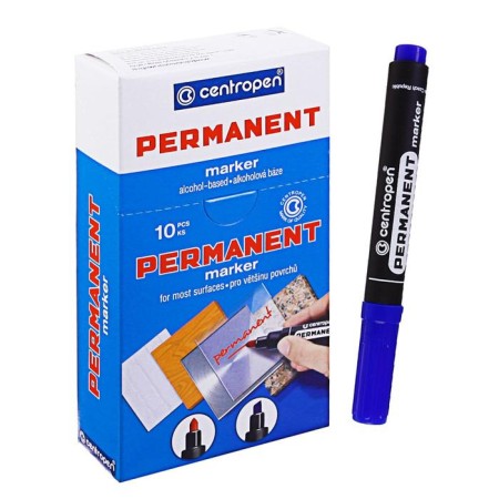 Permanent marker 5.0 mm centropen 8566, line 2.5 mm, blue color