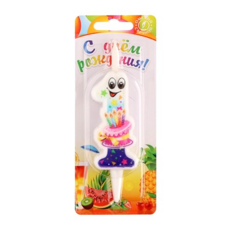 Candle for the cake "with the eyes", 10.2 cm, color number 1-2